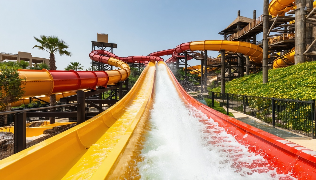 Thrilling water slides at Aquaventure World Dubai